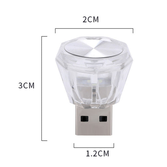 Car Diamond Model USB Ambient Light Charge-Free Plug And Play LED Decorative Lights(White Light) - Atmosphere lights by buy2fix | Online Shopping UK | buy2fix