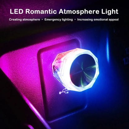 Car Diamond Model USB Ambient Light Charge-Free Plug And Play LED Decorative Lights(White Light) - Atmosphere lights by buy2fix | Online Shopping UK | buy2fix