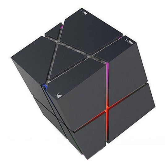 Qone Cube AI Smart Voice-Controlled Bluetooth Speaker RGB Light Mini Wireless Audio, Color: Black - Mini Speaker by buy2fix | Online Shopping UK | buy2fix