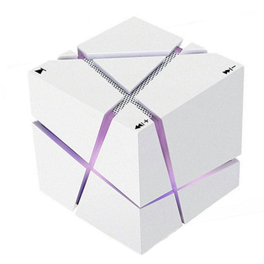 Qone Cube AI Smart Voice-Controlled Bluetooth Speaker RGB Light Mini Wireless Audio, Color: White - Mini Speaker by buy2fix | Online Shopping UK | buy2fix