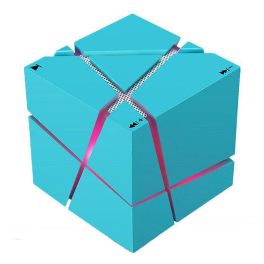 Qone Cube AI Smart Voice-Controlled Bluetooth Speaker RGB Light Mini Wireless Audio, Color: Blue - Mini Speaker by buy2fix | Online Shopping UK | buy2fix