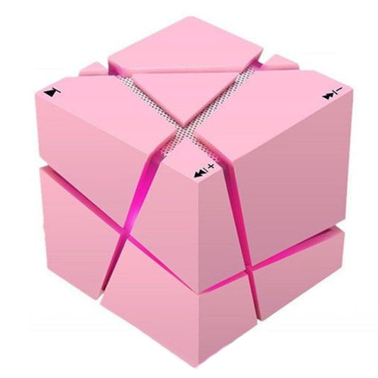 Qone Cube AI Smart Voice-Controlled Bluetooth Speaker RGB Light Mini Wireless Audio, Color: Pink - Mini Speaker by buy2fix | Online Shopping UK | buy2fix