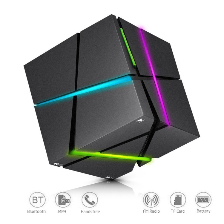 Qone Cube AI Smart Voice-Controlled Bluetooth Speaker RGB Light Mini Wireless Audio, Color: Blue - Mini Speaker by buy2fix | Online Shopping UK | buy2fix