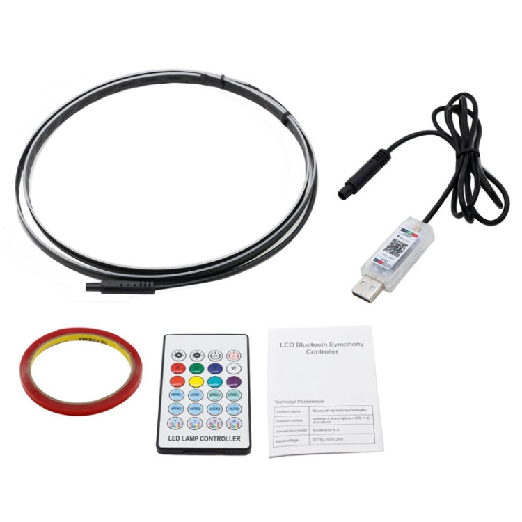 Car Interior Fiber Optic Cold Light RGB Ambient Lamp Center Phantom Footwell Atmosphere Lights, Style: One To Two 110cm+35cm(Colorful Double Control) - Atmosphere lights by buy2fix | Online Shopping UK | buy2fix