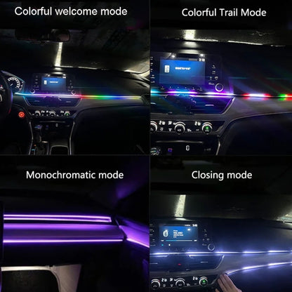 Car Interior Fiber Optic Cold Light RGB Ambient Lamp Center Phantom Footwell Atmosphere Lights, Style: One To Two 110cm+35cm(Colorful Double Control) - Atmosphere lights by buy2fix | Online Shopping UK | buy2fix