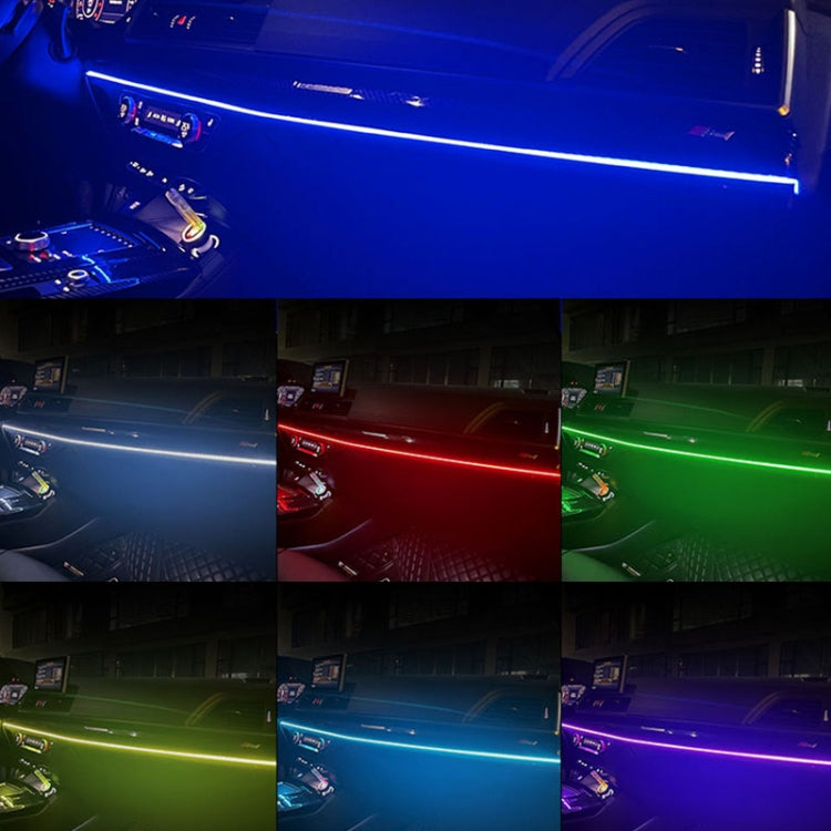 Car Interior Fiber Optic Cold Light RGB Ambient Lamp Center Phantom Footwell Atmosphere Lights, Style: One To Two 110cm+35cm(Colorful Double Control) - Atmosphere lights by buy2fix | Online Shopping UK | buy2fix