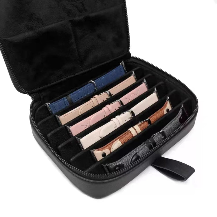 PU Leather Watch Strap Organizer Box For Apple Watch Band  Travel Storage Case(Brown) - Others by buy2fix | Online Shopping UK | buy2fix