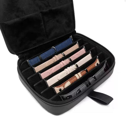 PU Leather Watch Strap Organizer Box For Apple Watch Band  Travel Storage Case(Brown) - Others by buy2fix | Online Shopping UK | buy2fix