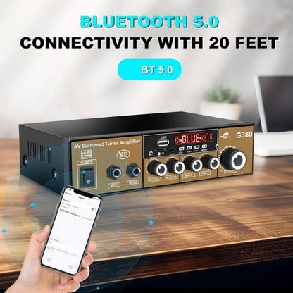Car High-power Bluetooth Plug-in Card Digital Smart Amplifier(EU Plug) - Car Amplifiers by buy2fix | Online Shopping UK | buy2fix