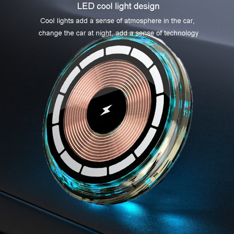 For iPhone Magsafe Magnetic Car Wireless Charger Phone Holder Light Emitting Wireless Charger, Style: Ice Blue Breathe Light by buy2fix