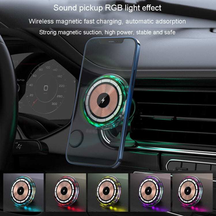 For iPhone Magsafe Magnetic Car Wireless Charger Phone Holder Light Emitting Wireless Charger, Style:  Pickup RGB Light - Wireless Charger Holders by buy2fix | Online Shopping UK | buy2fix