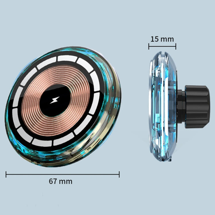 For iPhone Magsafe Magnetic Car Wireless Charger Phone Holder Light Emitting Wireless Charger, Style: Ice Blue Breathe Light by buy2fix