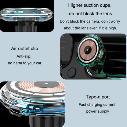 For iPhone Magsafe Magnetic Car Wireless Charger Phone Holder Light Emitting Wireless Charger, Style:  Pickup RGB Light - Wireless Charger Holders by buy2fix | Online Shopping UK | buy2fix