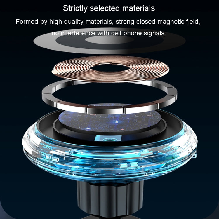For iPhone Magsafe Magnetic Car Wireless Charger Phone Holder Light Emitting Wireless Charger, Style: Ice Blue Breathe Light by buy2fix