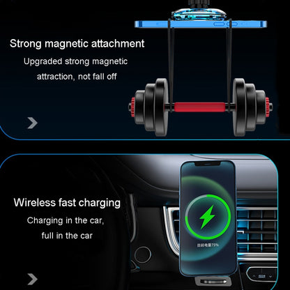For iPhone Magsafe Magnetic Car Wireless Charger Phone Holder Light Emitting Wireless Charger, Style:  Pickup RGB Light - Wireless Charger Holders by buy2fix | Online Shopping UK | buy2fix