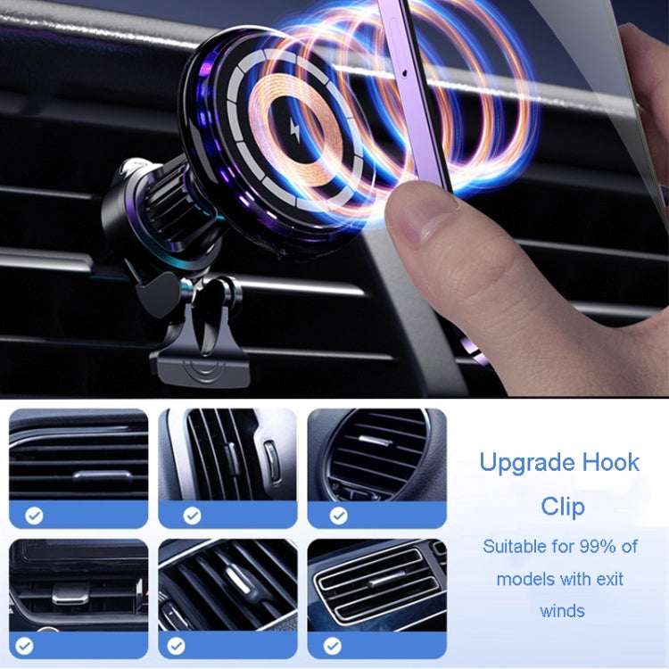 For iPhone Magsafe Magnetic Car Wireless Charger Phone Holder Light Emitting Wireless Charger, Style:  Pickup RGB Light - Wireless Charger Holders by buy2fix | Online Shopping UK | buy2fix