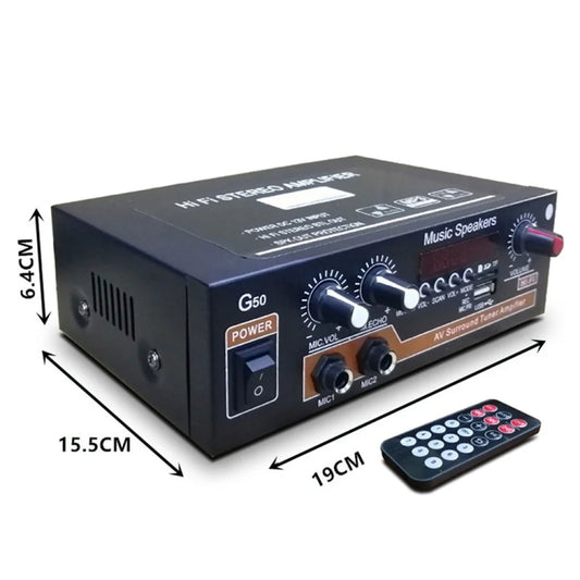 Bluetooth Built-in Recording Microphone USB Flash Drive Digital Dual-purpose Power Amplifier(EU Plug 220V) - Car Amplifiers by buy2fix | Online Shopping UK | buy2fix