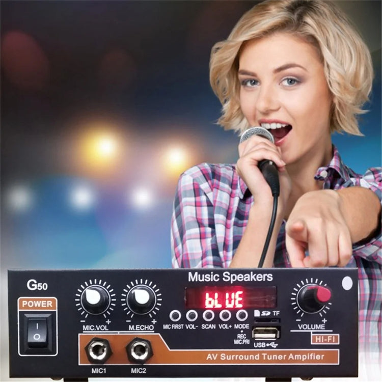 Bluetooth Built-in Recording Microphone USB Flash Drive Digital Dual-purpose Power Amplifier(EU Plug 220V) - Car Amplifiers by buy2fix | Online Shopping UK | buy2fix