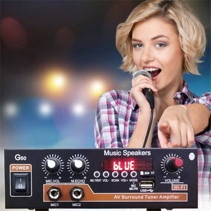 Bluetooth Built-in Recording Microphone USB Flash Drive Digital Dual-purpose Power Amplifier(EU Plug 220V) - Car Amplifiers by buy2fix | Online Shopping UK | buy2fix