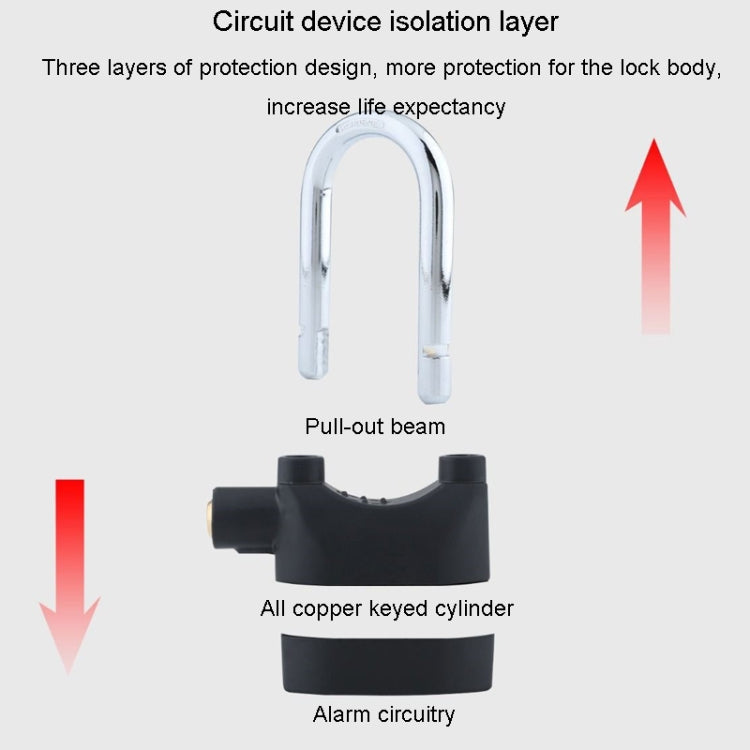 Long Beam Model Outdoor Door Anti-Theft Alarm Lock Waterproof Anti-Pick Motorcycle Bicycle Padlock - Theft Protection by buy2fix | Online Shopping UK | buy2fix