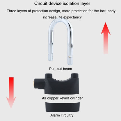 Long Beam Model Outdoor Door Anti-Theft Alarm Lock Waterproof Anti-Pick Motorcycle Bicycle Padlock - Theft Protection by buy2fix | Online Shopping UK | buy2fix