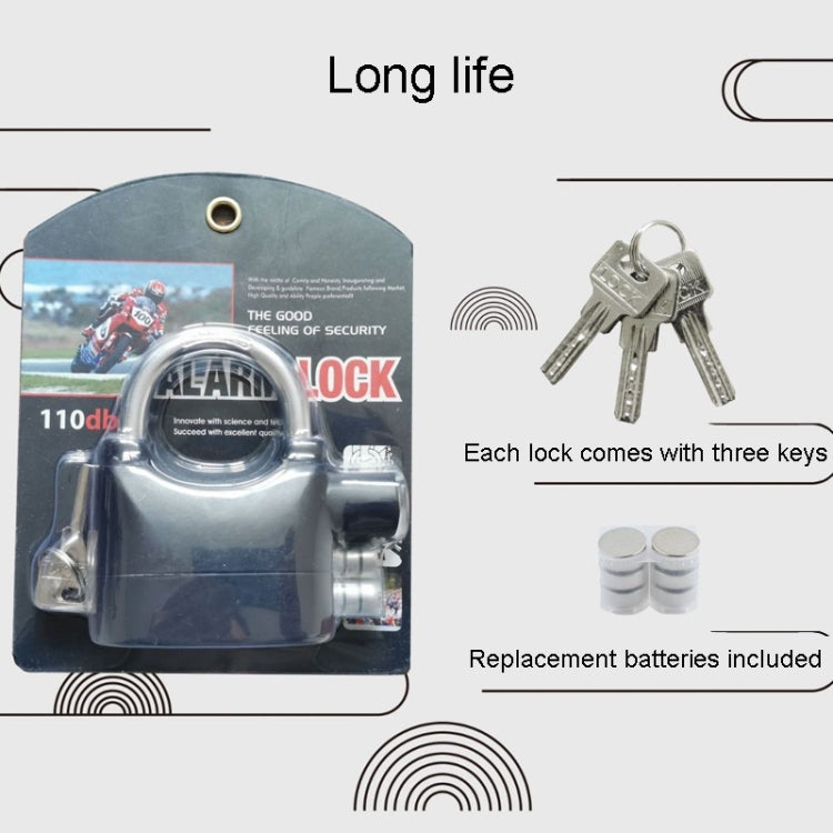 Long Beam Model Outdoor Door Anti-Theft Alarm Lock Waterproof Anti-Pick Motorcycle Bicycle Padlock - Theft Protection by buy2fix | Online Shopping UK | buy2fix