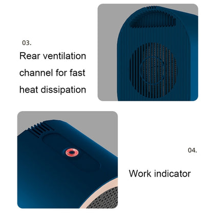 Small Desktop Electric Heater Home PTC Instant Energy-saving Heater, Spec: UK Plug(White) - Electric Heaters by buy2fix | Online Shopping UK | buy2fix