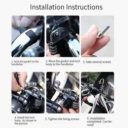 Motorcycle Helmet Anti-Theft Lock Fixed Helmet Combination Padlock, Color: Black - Theft Protection by buy2fix | Online Shopping UK | buy2fix
