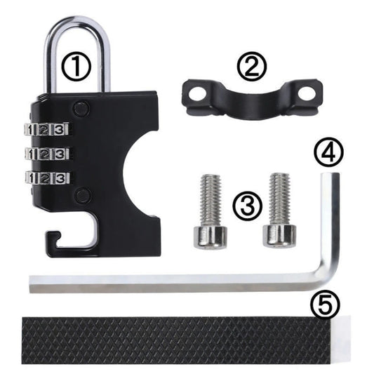 Motorcycle Helmet Anti-Theft Lock Fixed Helmet Combination Padlock, Color: Black - Theft Protection by buy2fix | Online Shopping UK | buy2fix
