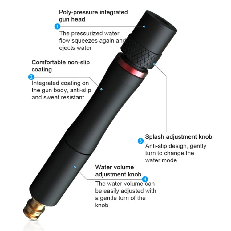 Straight Car Wash Watering Sprinkler High Pressure Garden Irrigation(Black) - Watering & Irrigation by buy2fix | Online Shopping UK | buy2fix