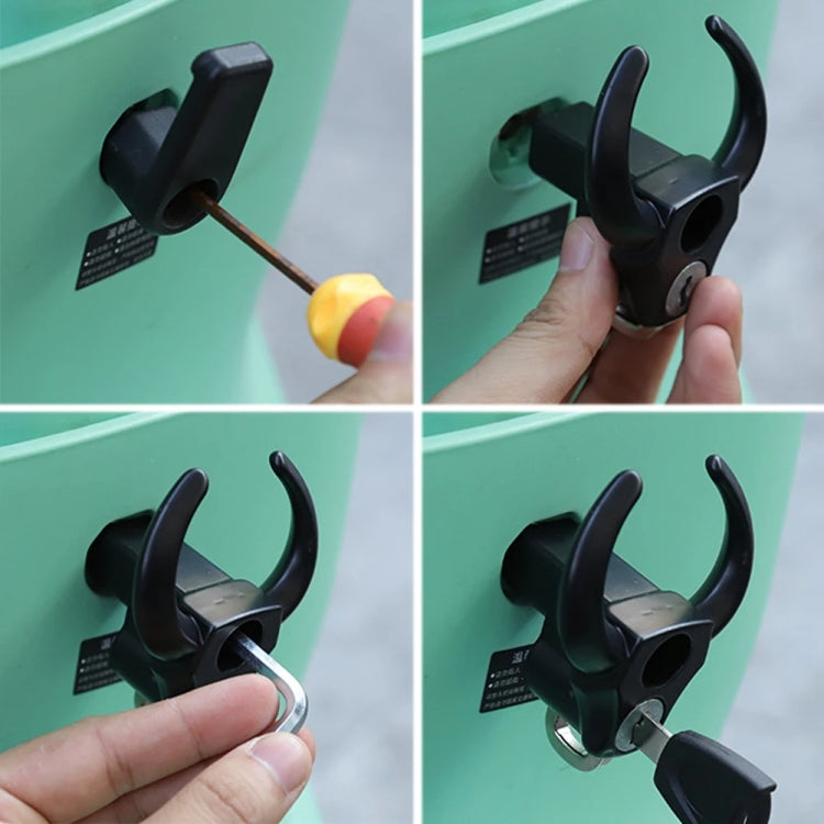 Bullhead Helmet Lock Hooks Front Universal No-Punch Motorcycle Bike Storage Hook(Black) - Theft Protection by buy2fix | Online Shopping UK | buy2fix