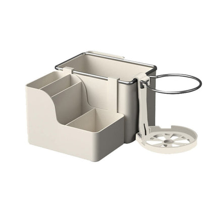 Automotive Cup Holder Tissue Organizer Car Armrest Box Storage Shelf(Beige) by buy2fix