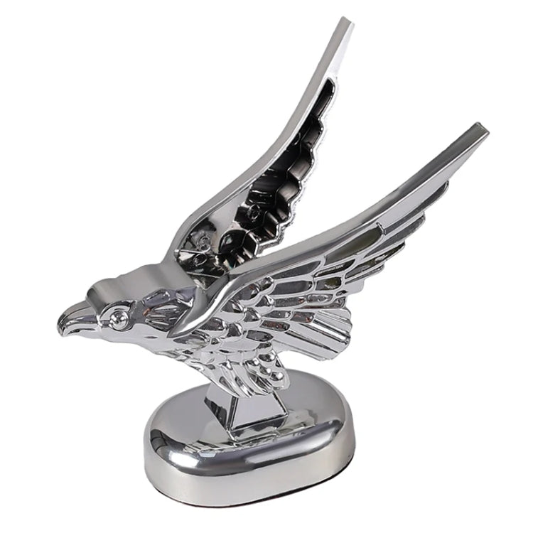 Car Hood Decoration 3D Spread Wings Flying Eagle Modification Universal Car Emblem(Silver) by buy2fix