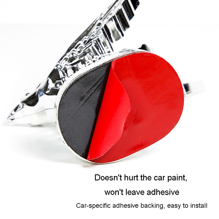 Car Hood Decoration 3D Spread Wings Flying Eagle Modification Universal Car Emblem(Silver) by buy2fix