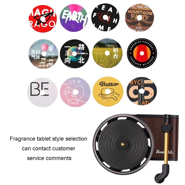 Gramophone+3pcs Refill Aroma Car Aroma Diffuser Air Vent Rotating Retro Gramophone Fragrance Diffuser Ornament by buy2fix