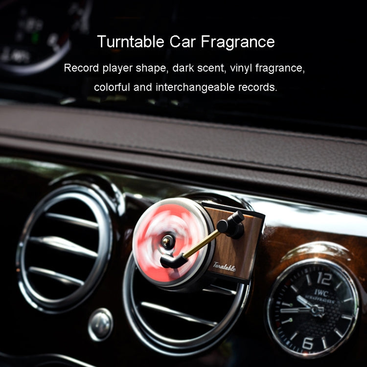 Gramophone+3pcs Refill Aroma Car Aroma Diffuser Air Vent Rotating Retro Gramophone Fragrance Diffuser Ornament by buy2fix