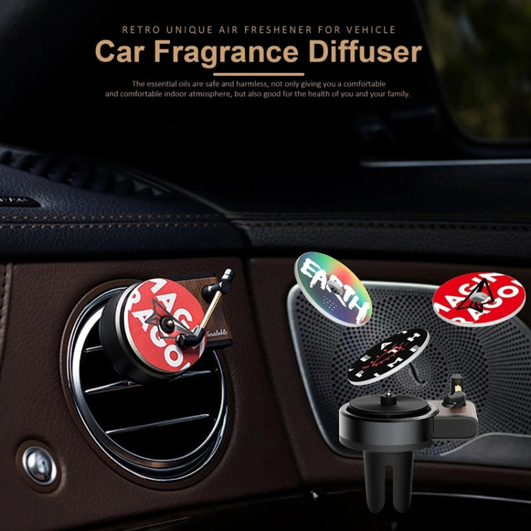 Gramophone+3pcs Refill Aroma Car Aroma Diffuser Air Vent Rotating Retro Gramophone Fragrance Diffuser Ornament by buy2fix