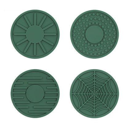 4pcs/set 6.8x0.3cm Car Anti-slip Silicone Water Coaster Storage Interior, Color: Green by buy2fix