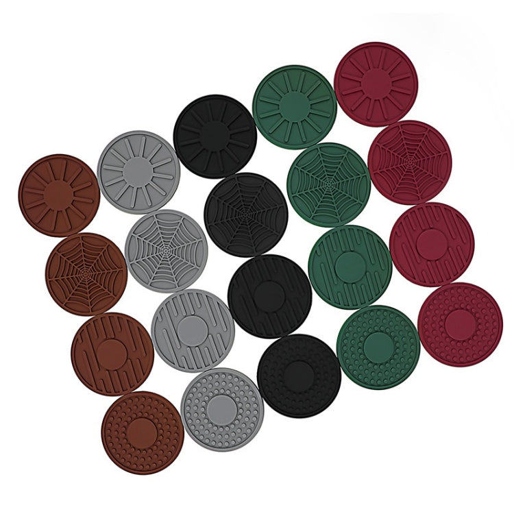 4pcs/set 6.8x0.3cm Car Anti-slip Silicone Water Coaster Storage Interior, Color: Black by buy2fix