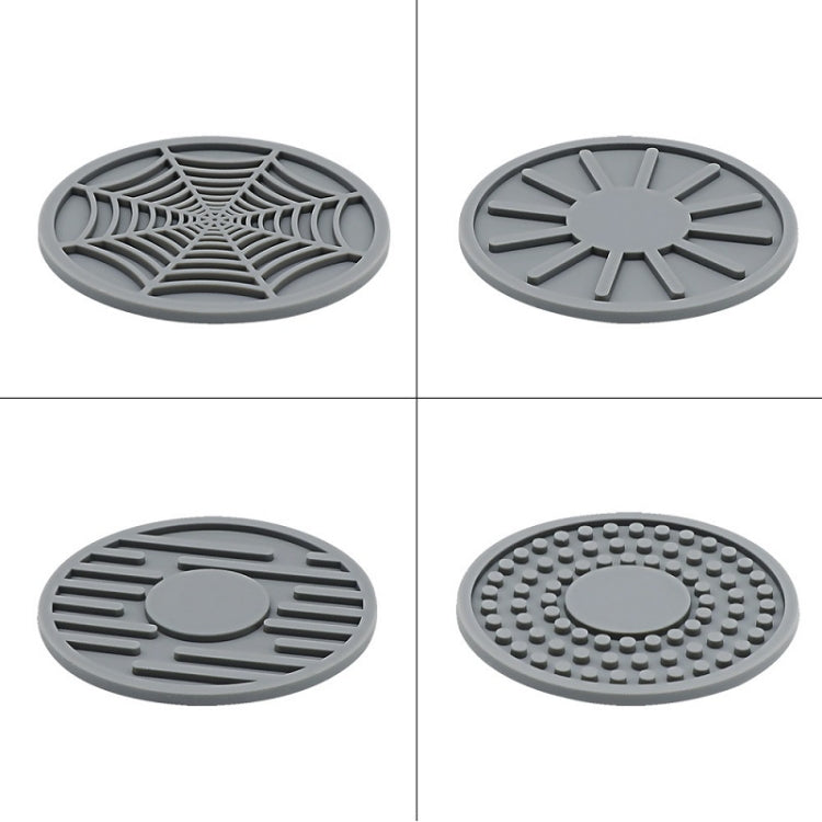 4pcs/set 6.8x0.3cm Car Anti-slip Silicone Water Coaster Storage Interior, Color: Green by buy2fix