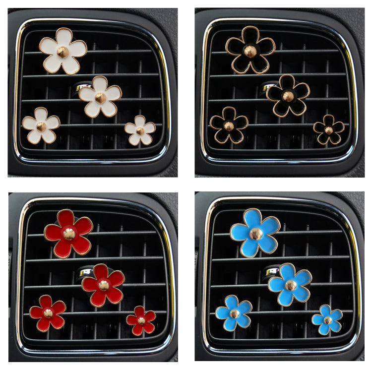 4pcs/set Small Chrysanthemum Perfume Alloy Jewelry Car Air Outlet Decoration Clip, Color: Blue by buy2fix