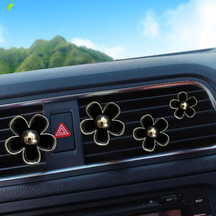 4pcs/set Small Chrysanthemum Perfume Alloy Jewelry Car Air Outlet Decoration Clip, Color: Red by buy2fix