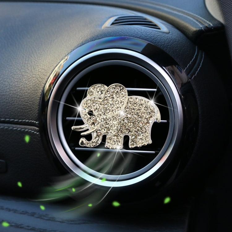 Metal Rhinestone Elephant Car Air Vent Aromatherapy Clip(Silver) by buy2fix