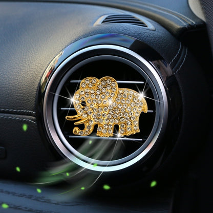 Metal Rhinestone Elephant Car Air Vent Aromatherapy Clip(Gold) by buy2fix