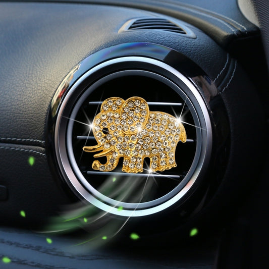 Metal Rhinestone Elephant Car Air Vent Aromatherapy Clip(Gold) by buy2fix