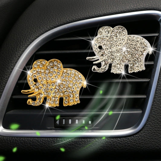 Metal Rhinestone Elephant Car Air Vent Aromatherapy Clip(Silver) by buy2fix
