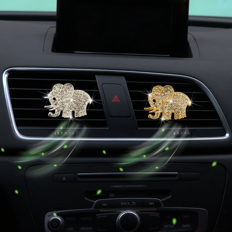 Metal Rhinestone Elephant Car Air Vent Aromatherapy Clip(Gold) by buy2fix