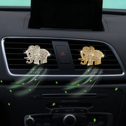 Metal Rhinestone Elephant Car Air Vent Aromatherapy Clip(Gold) by buy2fix