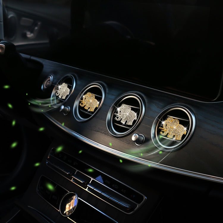 Metal Rhinestone Elephant Car Air Vent Aromatherapy Clip(Silver) by buy2fix