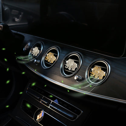 Metal Rhinestone Elephant Car Air Vent Aromatherapy Clip(Silver) by buy2fix